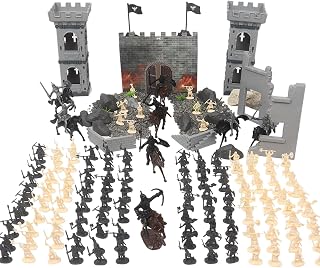 Medieval Castle Toy, Castles Knights Soldiers Model Kit Knight Figures Playset Fort Building Kit, DIY Assembled Castle Model Set, Playset Gifts(Type D)