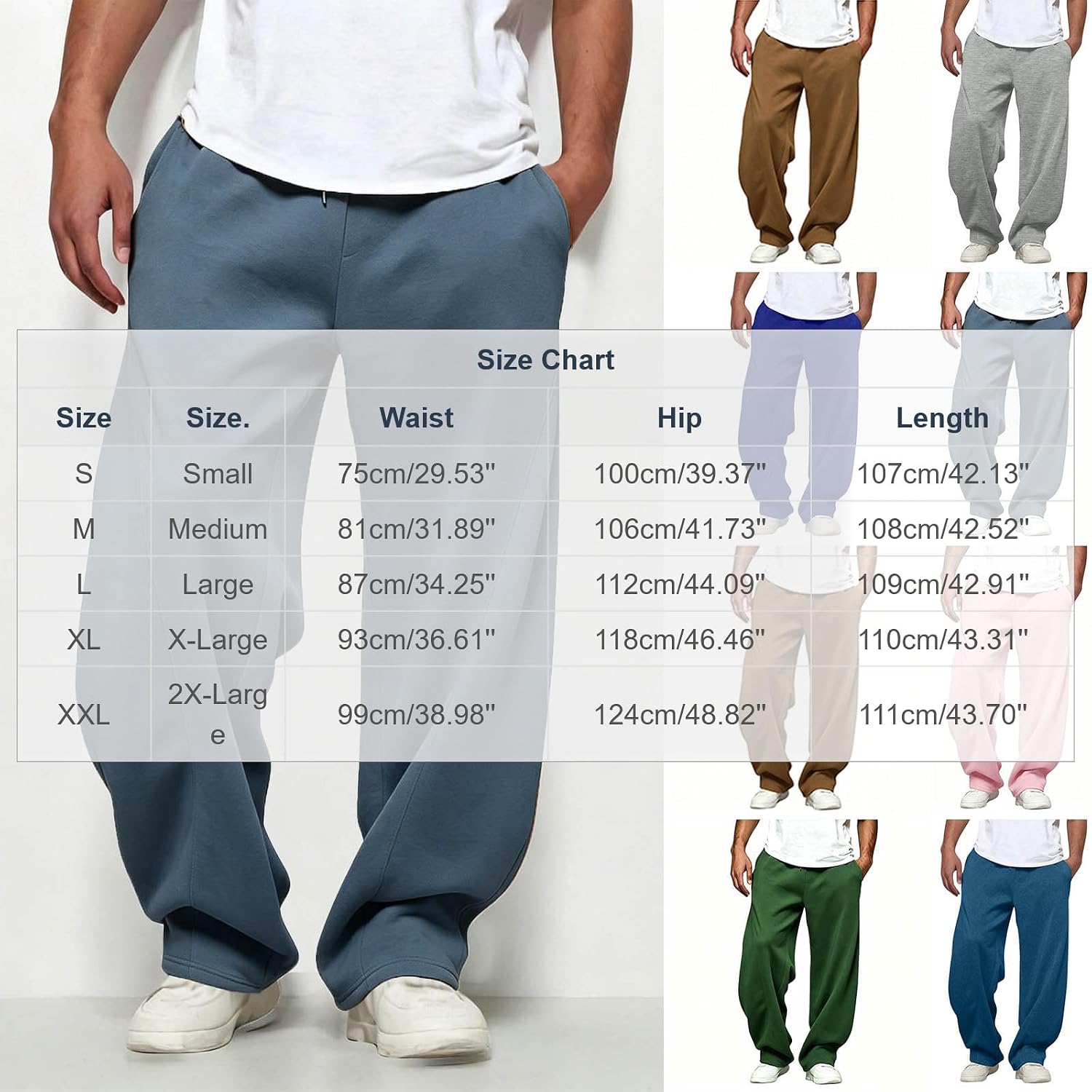Relaxed Wide Leg Pants for Men Open Bottom Drawstring Lounge | Extremely Roomy Hip and Thigh with a Straight Open Hem, Soft Mid-Weight Go-to Loungewear or Weekend-Around-Town Pant