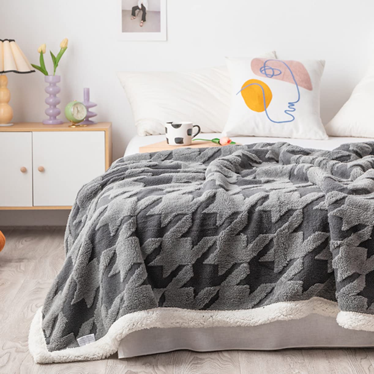 Amazon｜XWPW2 綿入り毛布 シングル ダークグレー 100*150CM 二枚