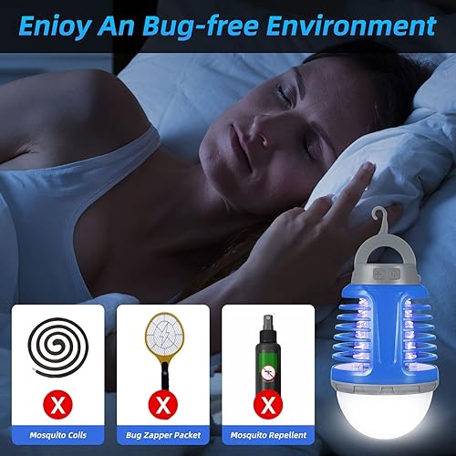Miniatura 6 de Bug Zapper inalámbrico para interiores y exteriores, paquete de 2 exterminadores de insectos recargables con carga USB, Buzz Blast Pro Mosquito