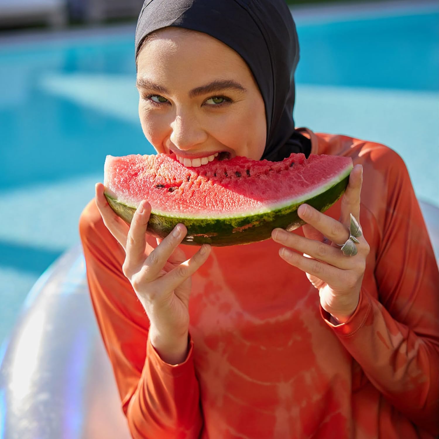 Women's Modest One-Piece Swim Top | Swimwear Long Sleeve Burkini | Rash Guard Shirts | Swimsuit Hijab Only Shirts