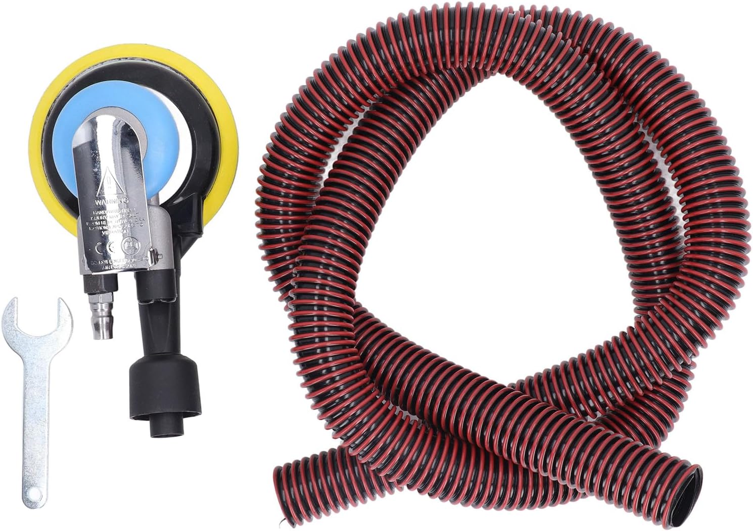 5 Inch Pneumatic Sander 12000RPM | 0.6-0.8Mpa Pneumatic Sanding & Polishing Machine | Vacuum Hose for Particle Removal/Auto Body/Furniture | Lightweight Aluminum Alloy KP -