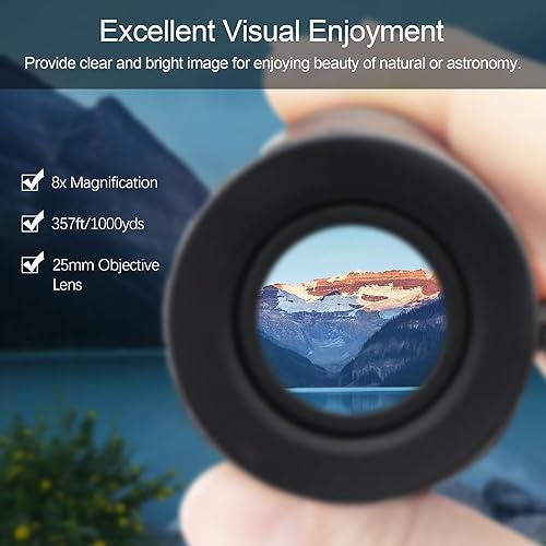 Miniatura 10 de Astromania Monocular compacto impermeable de 10 x 25 pulgadas para adultos y niños, observación de aves, teatro y conciertos, juegos de caza y