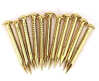 Vista 6 de Oumefar Uñas doradas de cabeza redonda de latón, minimodelo, bisagra de muebles de uñas, 100 piezas para accesorios de hardware, manualidades