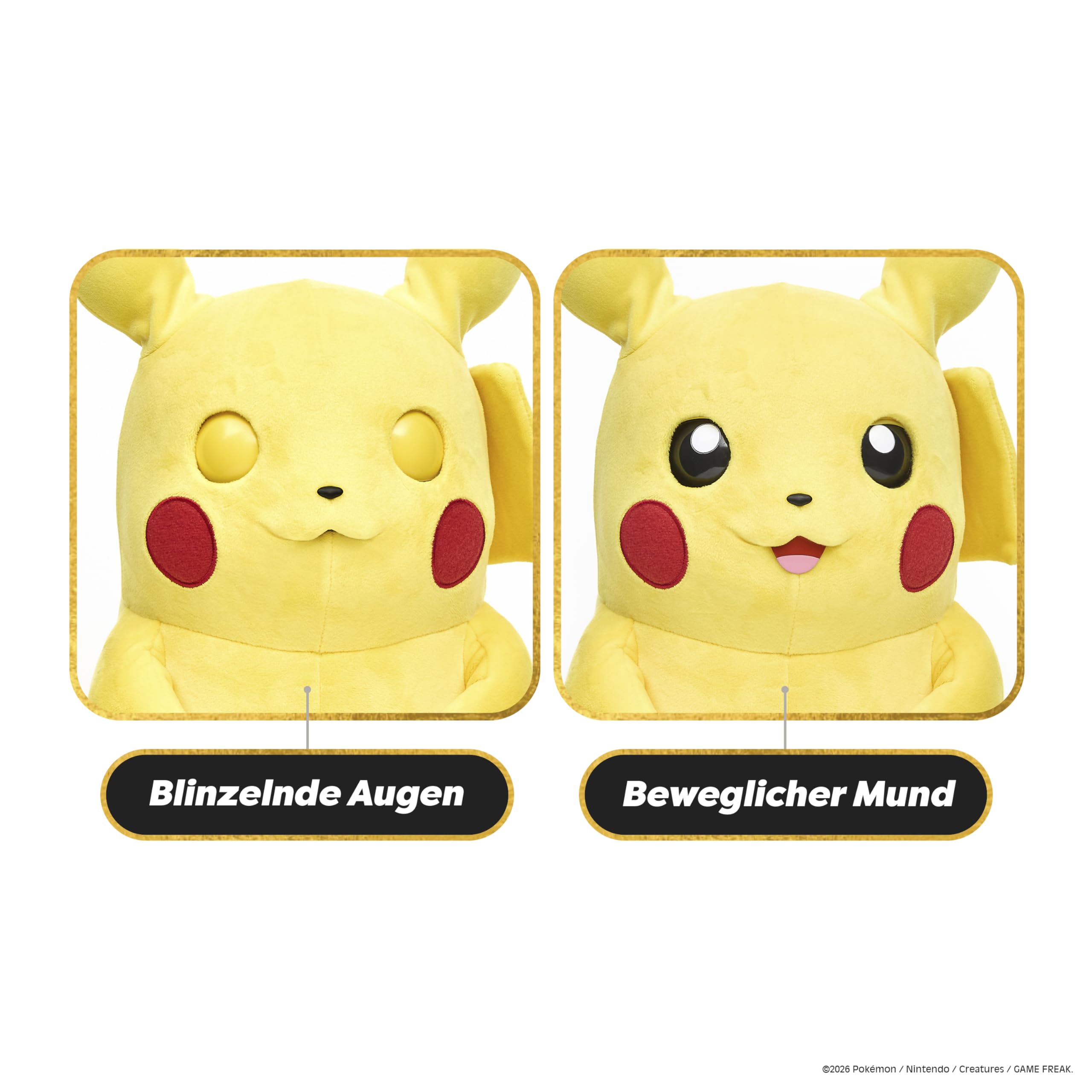 Wow! Stuff Pokémon Pikachu Puppetronic by RealFX I Interaktive Handpuppe 40 cm I 120+ Geräusche & Aktionen I Beweglicher Mund, leuchtende Wangen, blinzelnde Augen, bewegliche Ohren I ab 8 Jahren
