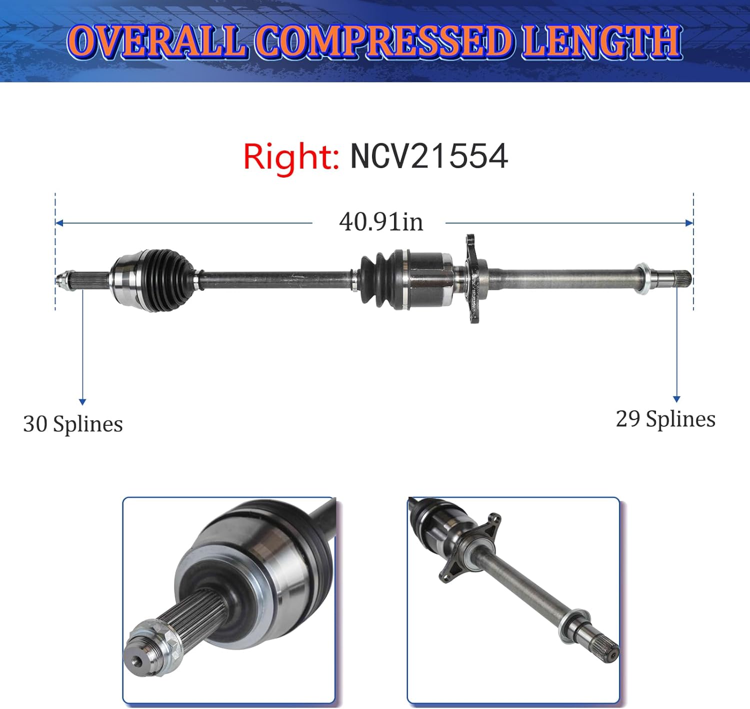 Maxfavor CV Axle Shaft Assembly Compatible With Honda Pilot 2012 2013 2014 2015 CV Axle, EX EX-L LX Touring Sport Utility 3.5L V6 GAS, Front Left Right (Driver Passenger Side) CV Joints AWD/FWD
