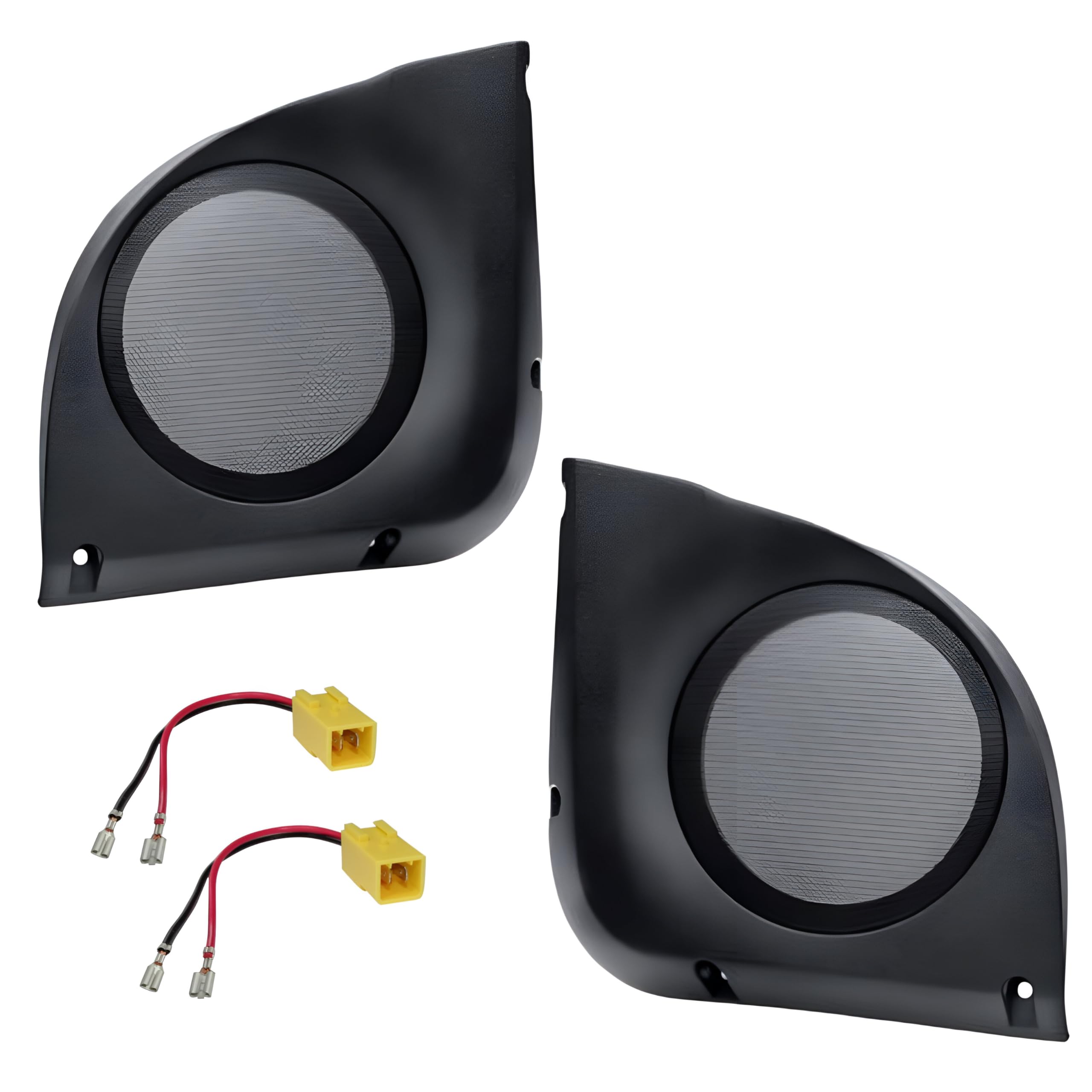 Kit Montaggio Altoparlanti per Fiat Punto 2 e 3 con Tasche e Griglie – Grigio Scuro – Supporti Porta Casse 16/16,5 cm con Connettori Inclusi (No Taglio Fili)
