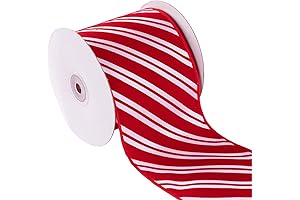 4 Inch Red Wired Ribbon