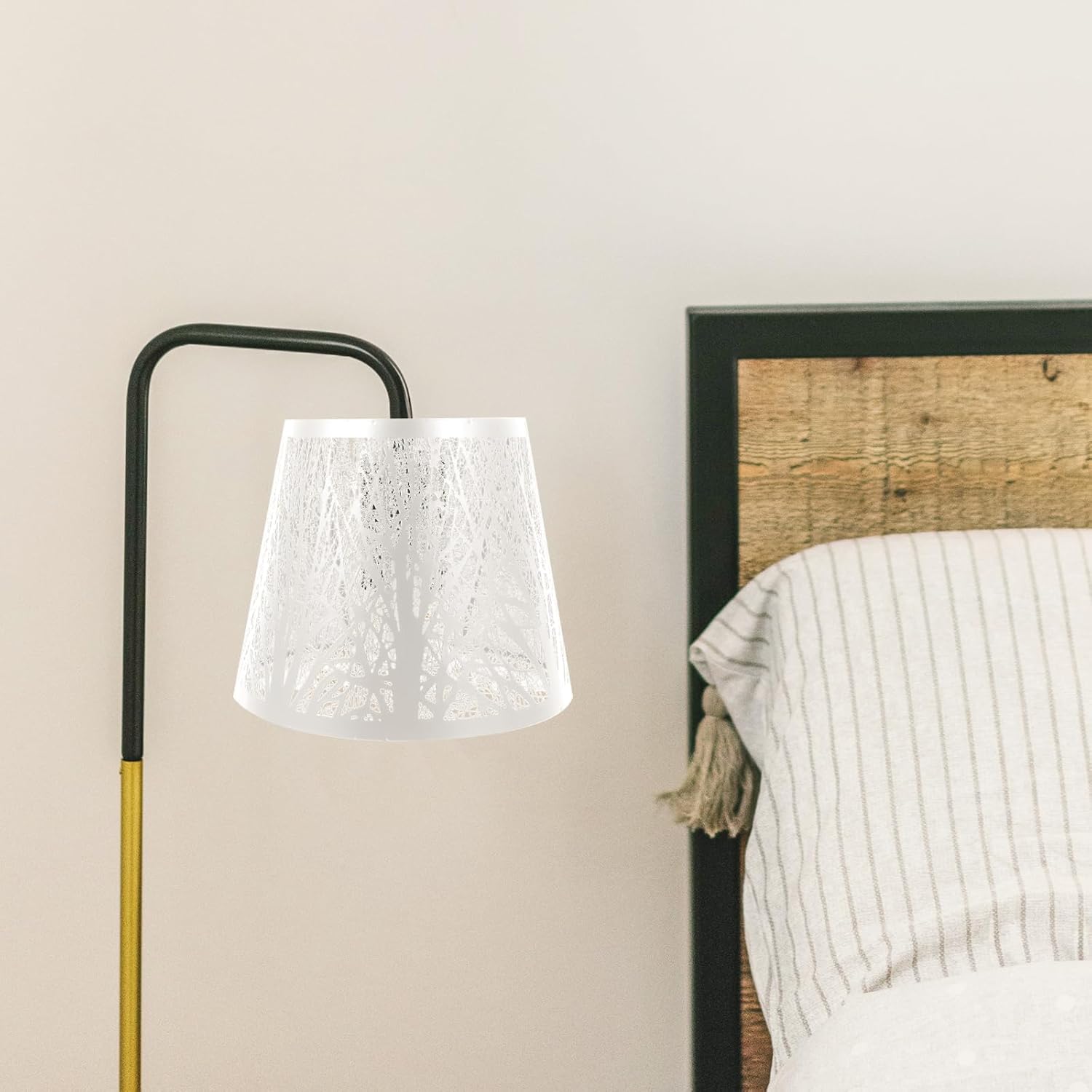 Baluue Tree Shadow Lampshade Creative Metal Lamp Cover for Table Floor Lamps Decorative Light Softener E27 Compatible 7.48X7.48X6.10In