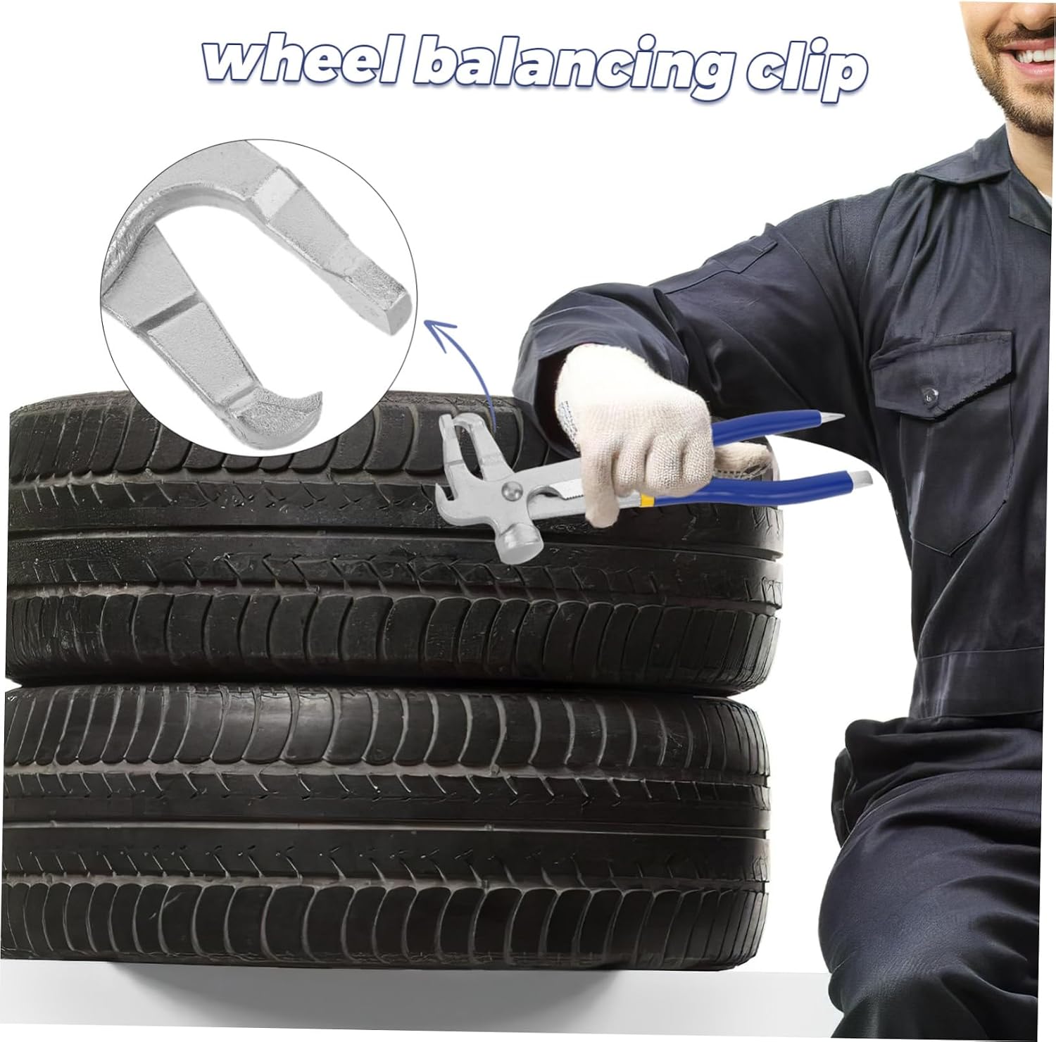 Cabilock Ergonomic Tire Balancing Tool Heavy Duty Wheel Weight Pliers and Hammer for Precision Tire Balancing and Easy Changes