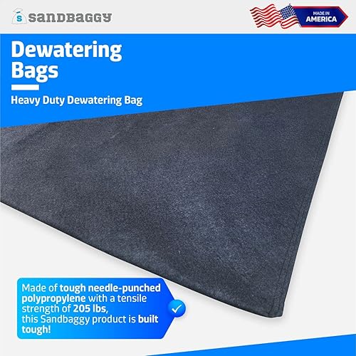 Miniatura 10 de Sandbaggy Bolsas de deshidratación fabricadas en Estados Unidos - Filtra sedimentos, limos, aceite, lodo - Uso para sitios de construcción, dragado