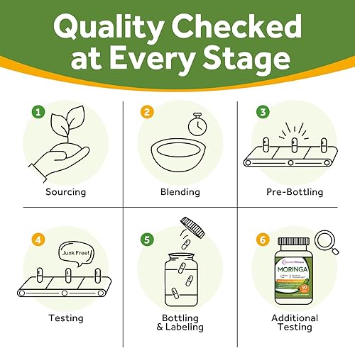 Miniatura 6 de Doctor's Recipes Moringa 11,000 mg de potencia, superalimento verde completo, apoyo natural antioxidante, sin OMG, 90 cápsulas veganas, sin cafeína