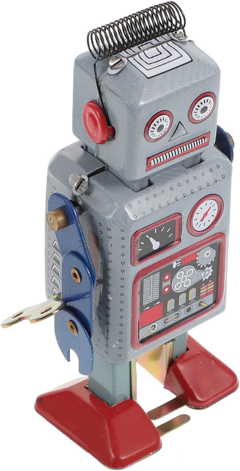 Toyvian Kids Toys Brain Toy Vintage Toys Wind Up Walking Planet Robot: Clockwork Tin Collectibles Figurine Tabletop Bookshelf Figurine Decor Robot Party Favors Developmental Toys Vintage Decor