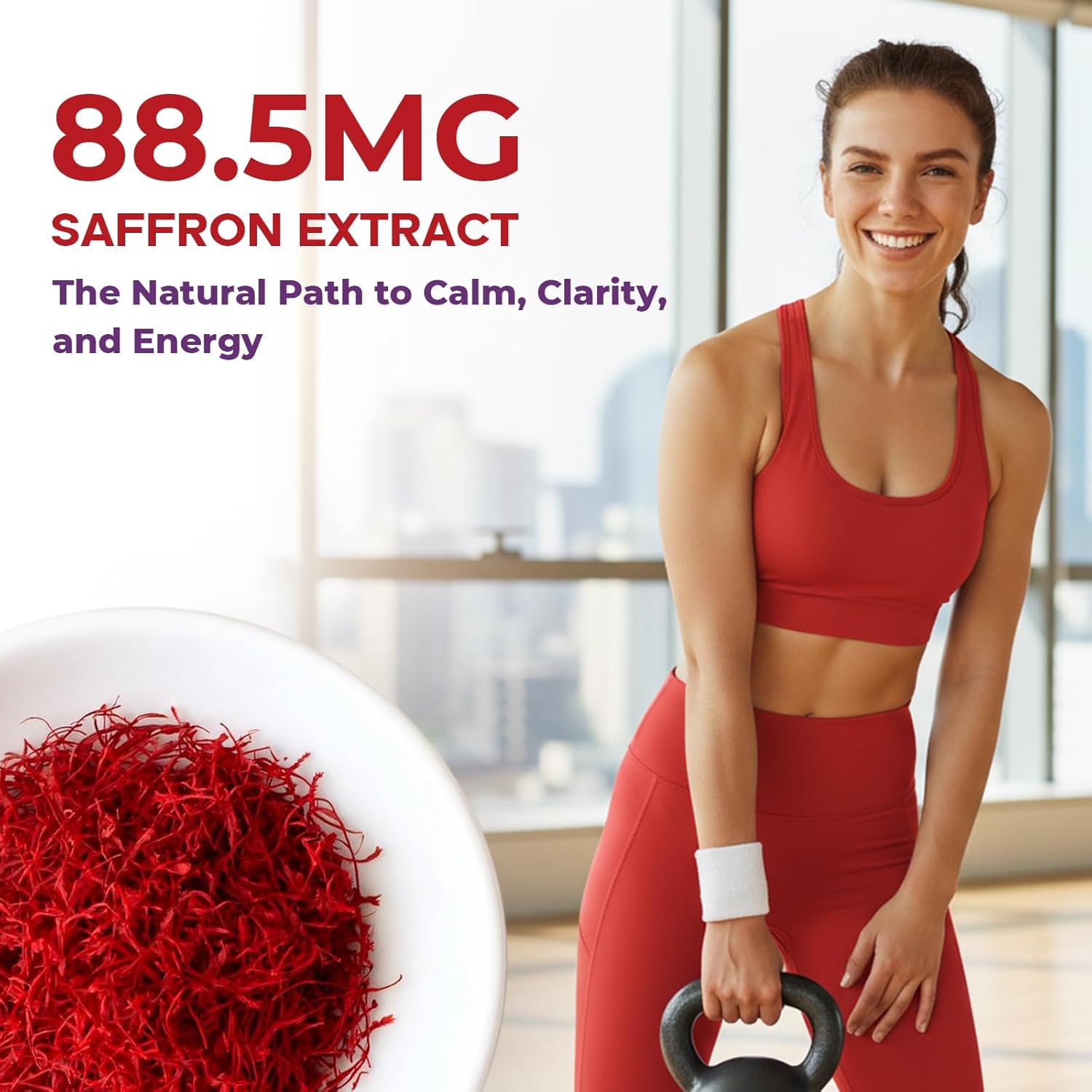 2 Pack Saffron Supplements Gummies, 88.5mg Pure Saffron Extract with Ashwagandha L-Theanine Rhodiola Rosemary Magnesium Vitamin B6 B12 for Mood Focus Support Adults Kids