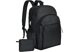 15.6" Basic Black Backpack for School Boys and Girls