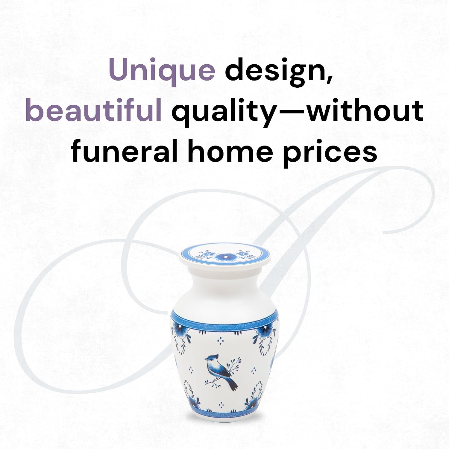 Cremation Urns for Human Ashes Adult Female, Male | Funeral Urn for Ashes for Women, Men | Decorative for Burial, Memorial, Home | Handcrafted Keepsake | Delft Style Blue & White