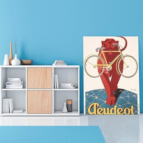 Miniatura 2 de Póster vintage de los años 30 de Peugeot francesa de bicicleta de león, pintura en lienzo sobre pared, póster e impresiones artísticas de pared para