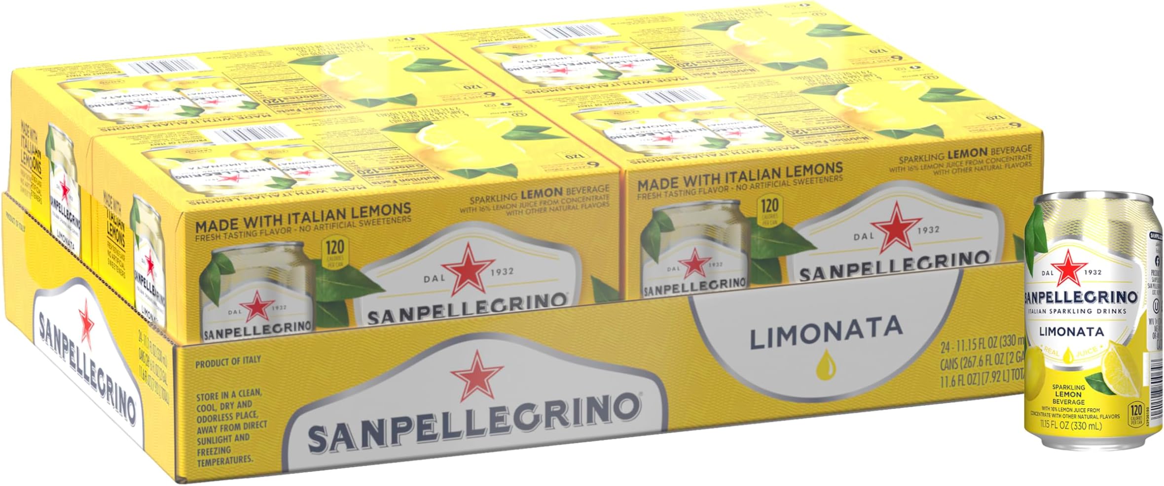 San Pellegrino Lemon Limonata 6 x 330ml (Pack of 4)