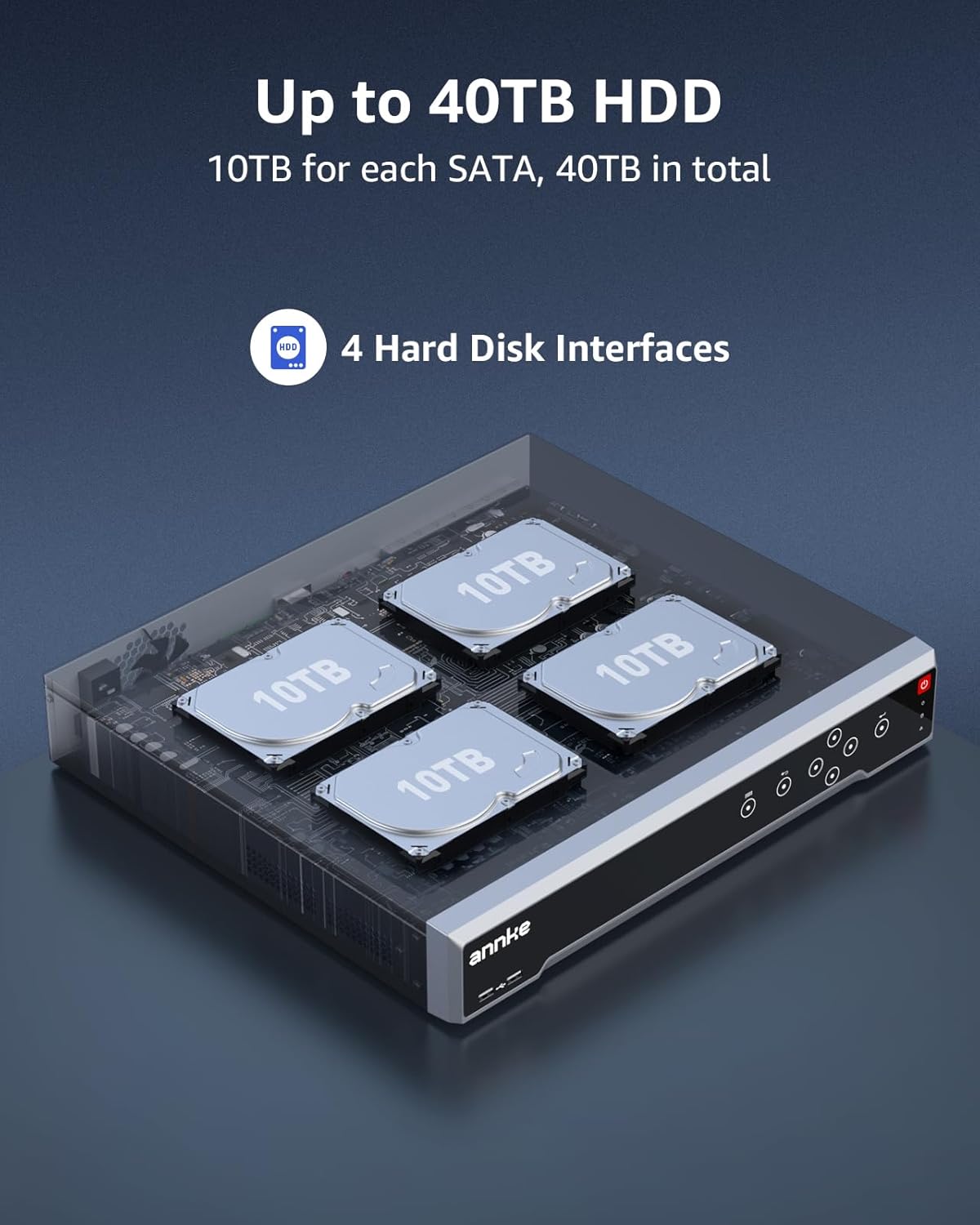 ANNKE 32CH AI NVR Recorder, H.265+ 12MP PoE Network Video Recorder, Facial Recognition, AI Motion Detection, Support 32x 12/8/5/4MP IP Cam, 16 Port Expandable NVR, 4 SATA Support 40TB, NO HDD Included