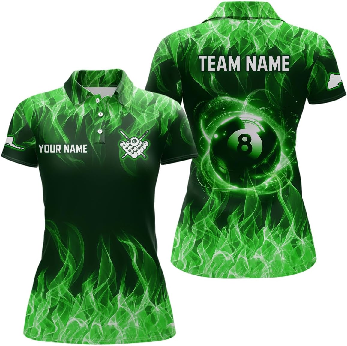 Custom Billiard Shirts for Women, Women's Billiard Polo Shirt, Personalized Billiards Jerseys, Billiard Team Uniform 3