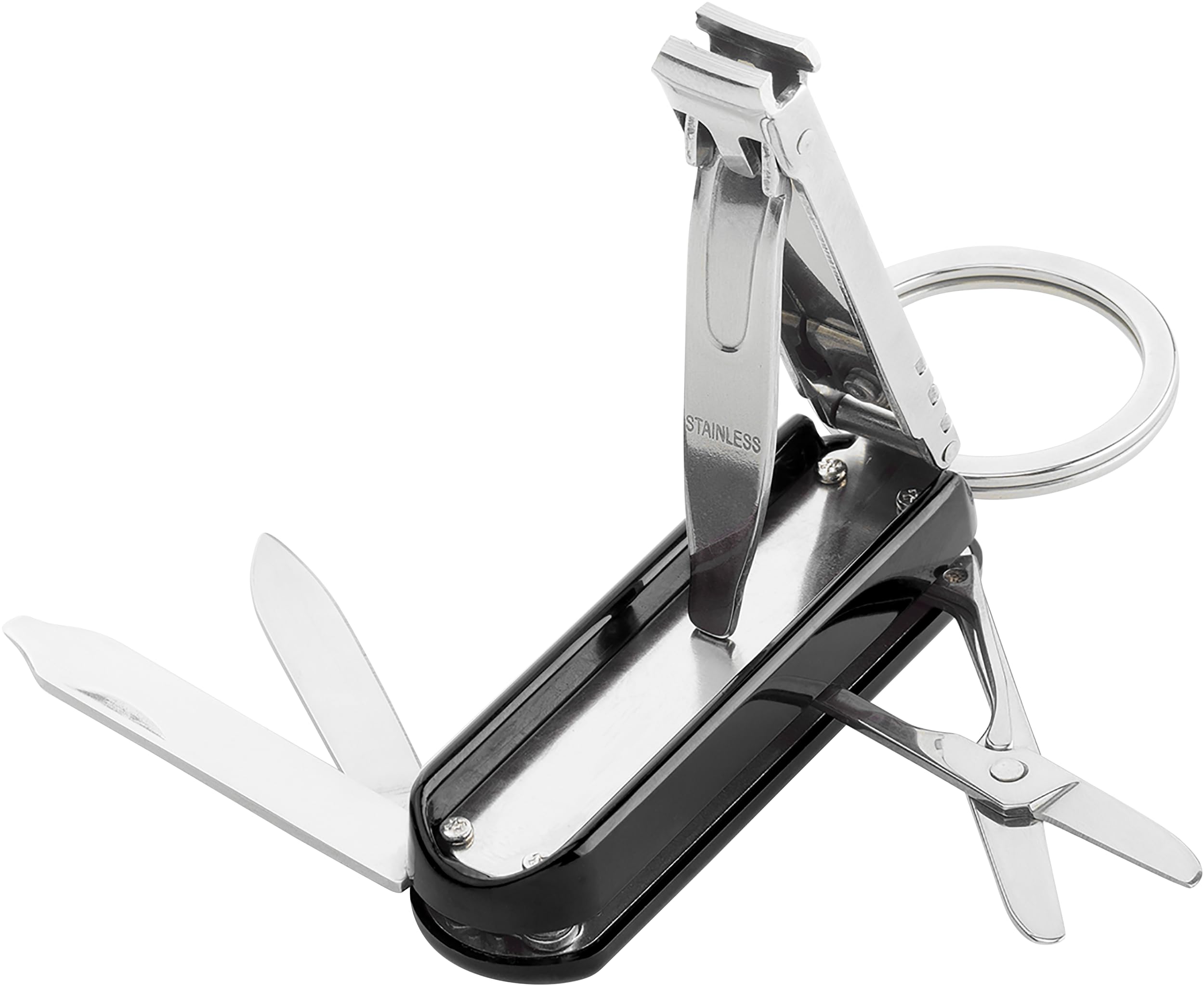 ZWILLING Maniküre Multi-Tool mit Schlüsselanhänger im Reiseformat Edelstahl, Schwarz