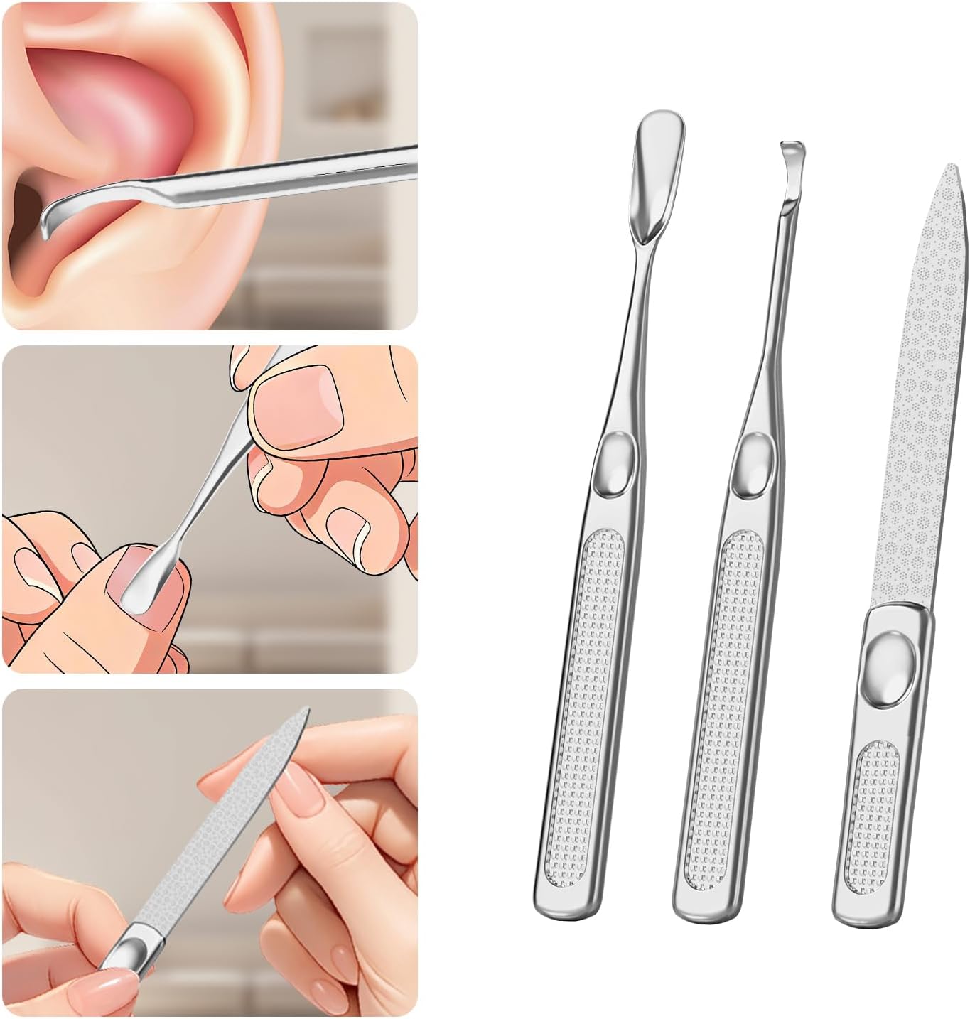 Precision Nail Grooming Manicure Sets Pedicure Kits Stainless Steel Nail Clipper Personal Care Tools with PU Leather Case