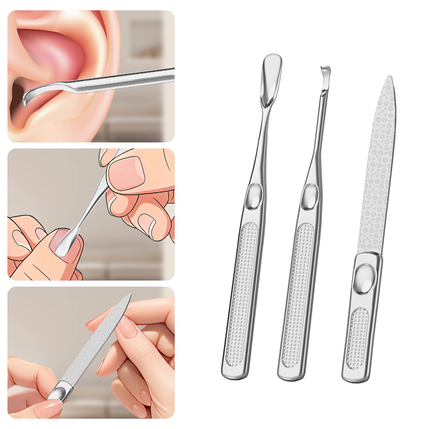 Set di manicure per la cura del chiodo di precisione Kit di pedicure Tagliaunghie in acciaio inossidabile Strumenti per la cura personale con custodia in pelle PU