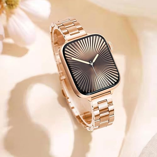 Miniatura 3 de Correa de metal delgada compatible con correas de Apple Watch para mujer de 1.732 pulgadas, 1.772 pulgadas, 1.654 pulgadas, 1.732 pulgadas, correas