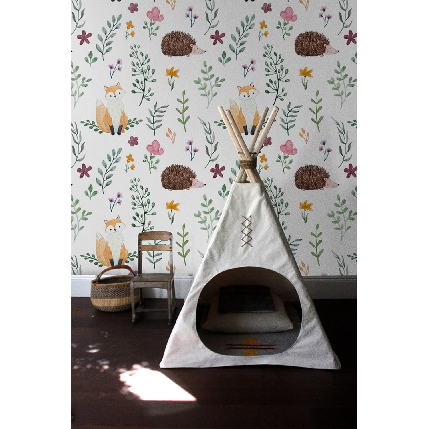 Papier peint chambre enfant hérisson pour une ambiance nature