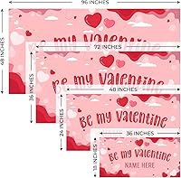 Vista 38 de Cartel de fondo personalizado para el día de San Valentín, decoración de San Valentín, letrero de vinilo con texto en inglés "Be My Valentine