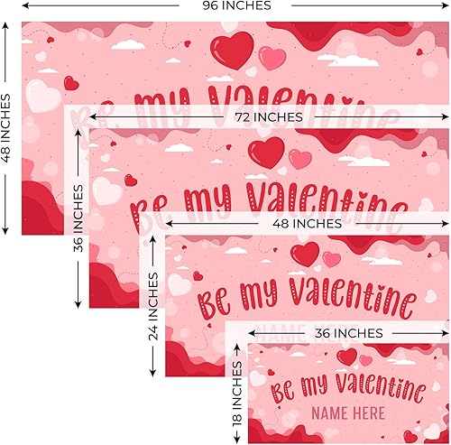 Miniatura 38 de Cartel de fondo personalizado para el día de San Valentín, decoración de San Valentín, letrero de vinilo con texto en inglés "Be My Valentine