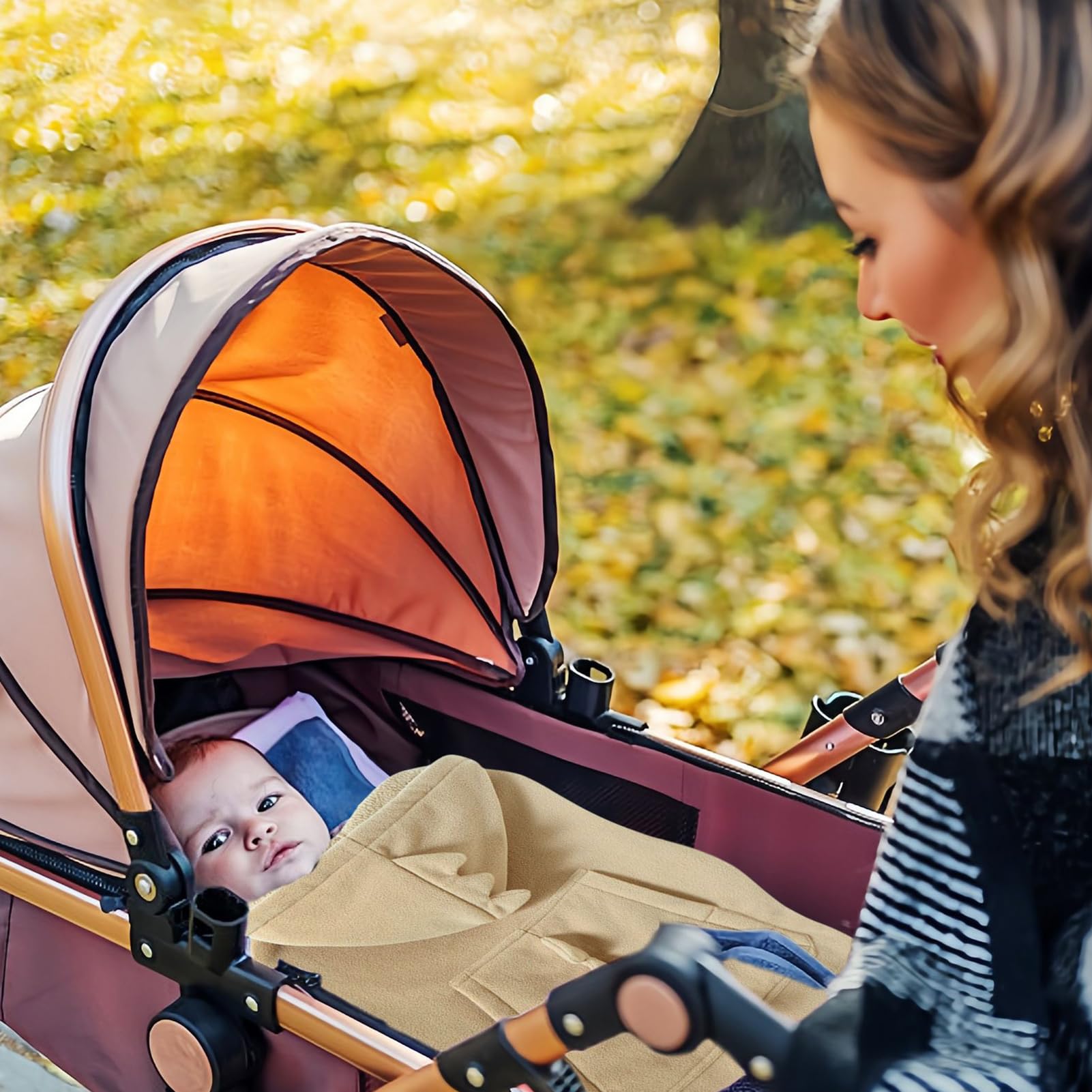 Babytrage-Abdeckung, Weiches Fleece Mit Winddichter Kapuze, 76 X 63 Cm, Baby-Wintertrage-Wetterschutz, Trageumhang, Niedliches Dinosaurier-Design, Für Spaziergänge Im Freien Und Reisen