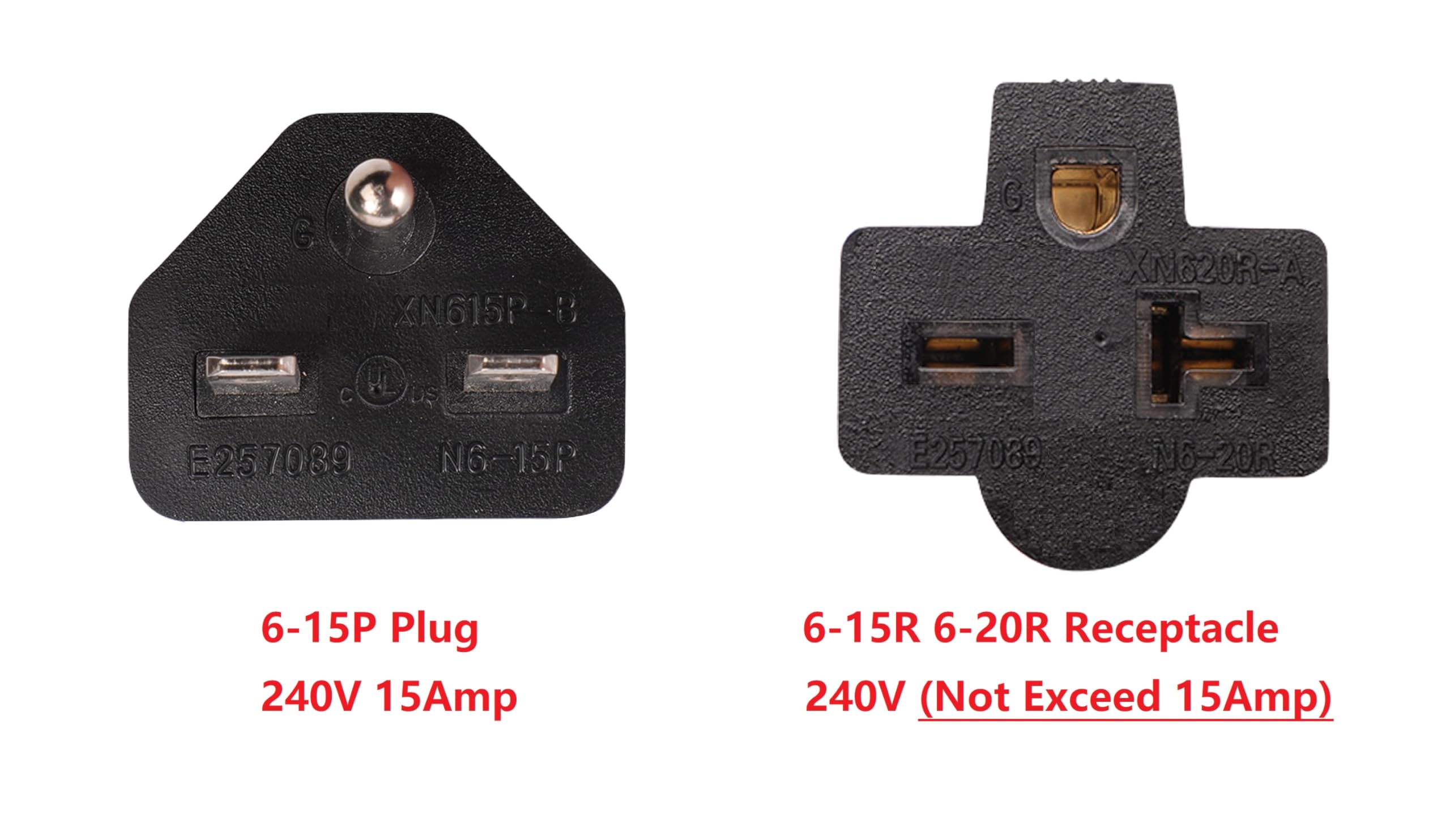 Xセル15Pプラグ済み Amazon.co.jp: NEMA 6-15Pから6-15R 6-20R 240V 15Amp 3プロングプラグ
