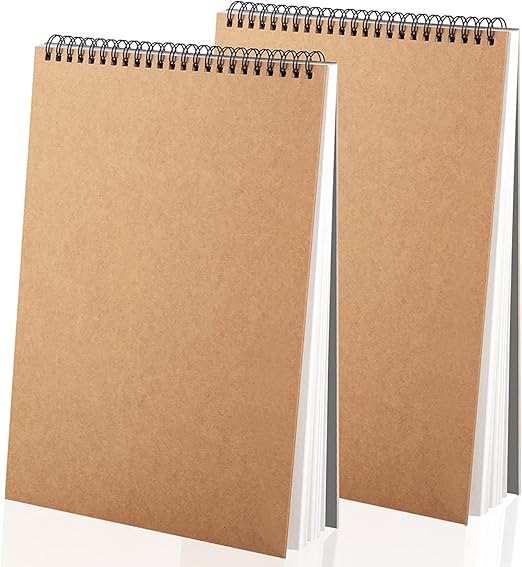 comprar papelería online bonita - papeleríabonita.com - cuadernos de dibujo arte bocetos - Sarsumir Bloc de Dibujo A4 Cuadernos de Bocetos, 2 Piezas Cuaderno de Dibujo Notas con Espiral 160 gsm Sketchbook a4 Papel Cartridge para Niños Adultos, Cuaderno de Papel 30 Hojas Libre de ácido