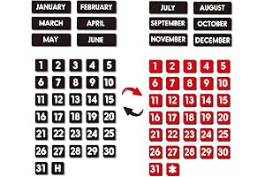 Double-Sided Magnetic Numbers and Months for Dry Erase Calendar Whiteboard