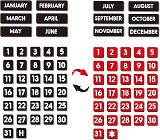 Double Sided Calendar Magnet for Refrigerator and Whiteboard Magnetic Numbers and Month Labels for Whiteboard Calendars
