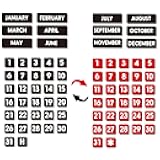 Double-Sided Magnetic Numbers and Months for Dry Erase Calendar Whiteboard, Calendar Magnets for Magnetic Whiteboard and Refrigerator Calendar(0.55”x0.55”)
