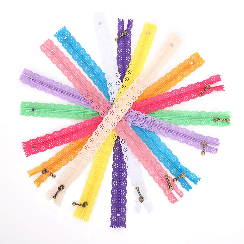 Fermeture éclair Dentelle Fermeture à Glissières, 10 Pcs 13.8in Bobine En Nylon Fleur Dentelle Fermeture à Glissière Pour Bricolage Couture Vêtements Tailor Bed Sac
