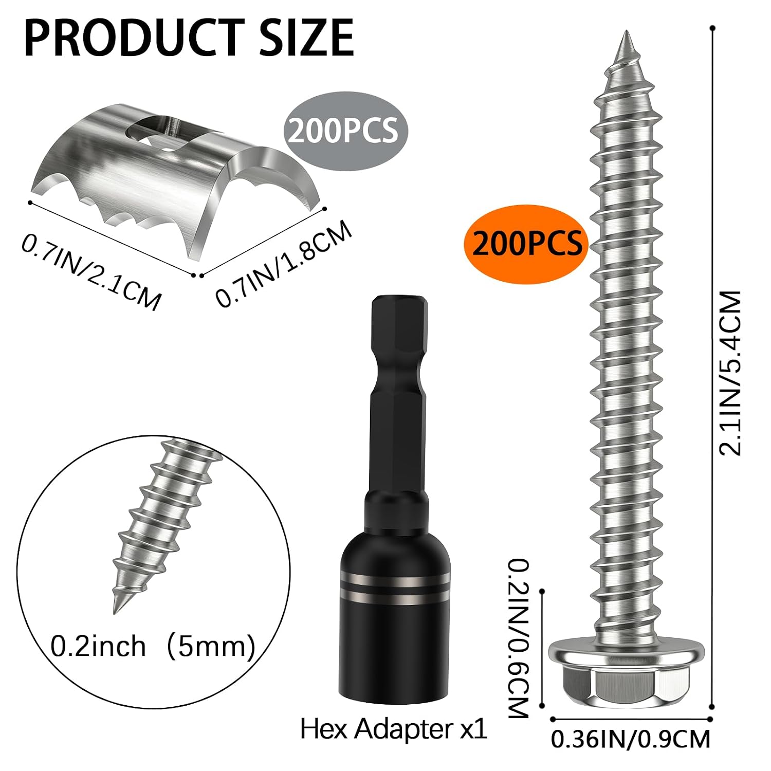 200 PCS 304 Stainless Steel Fence Staples, Fence Nails for Wire Fencing