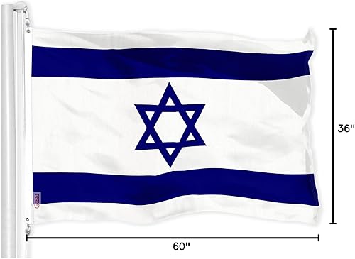 Vista 7 de G128 LiteWeave Pro Series - Bandera de Israel 3 x 5 pies LiteWeave Pro Series impreso poliéster 150D Bandera de país, interior y exterior