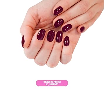 OneDor Nail Dip Dipping Powder Acrylic Color Pigment Powders Pro Collection System, 1 Oz. (02 - Burgundy)