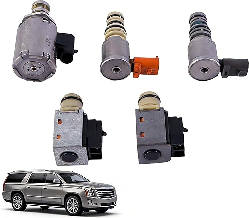5 piezas Kit de solenoides de transmisión 4L60E 4L65E 4L70E Control de presión Cambio TCC PWM 3-2 Apagón de solenoides de bajada de marcha para GM