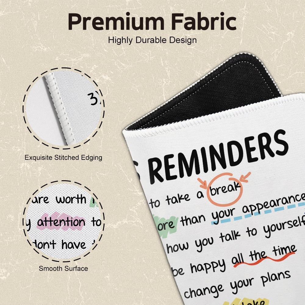 Today's Reminder Square Mouse Pad, Non-Slip Rubber Base Mouse Mat for Office Home Work Game Study, BFF, Mental Health Gifts for Women Boss Mentor Leader Coworker - Image 3