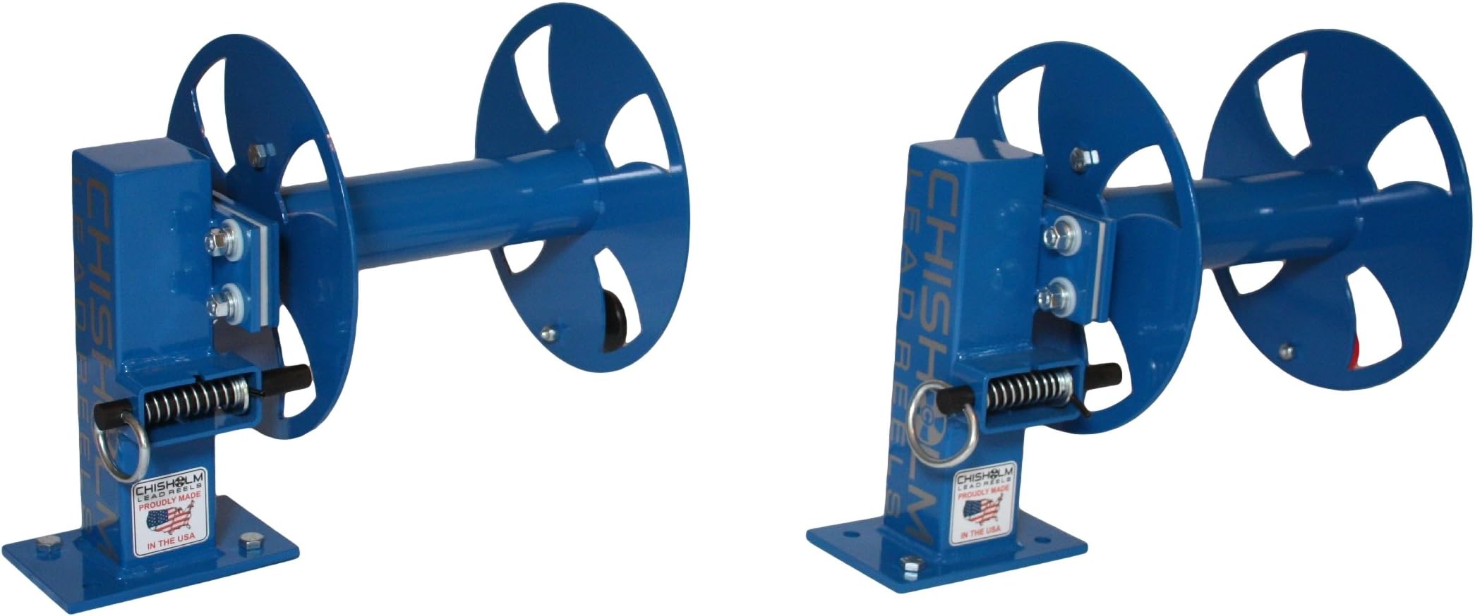 Set of Two 12" Single Welding Cable Lead Reels BLUE - 200โ of 1/0 cable & 175โ of 2/0 cable