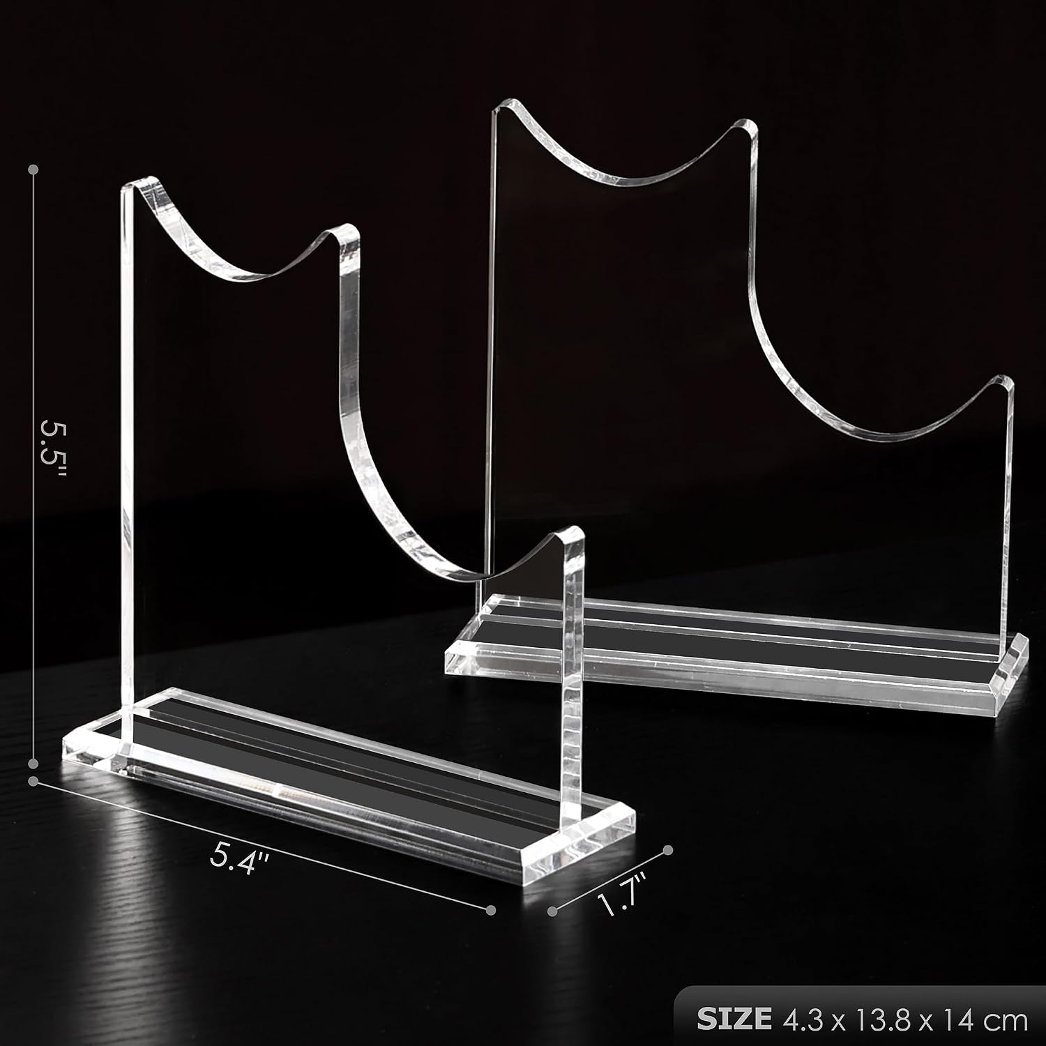 SANRUI Acrylic Sword Stand, Adjustable Lightsaber Stand 2PCS-2-Tier, Clear image 2
