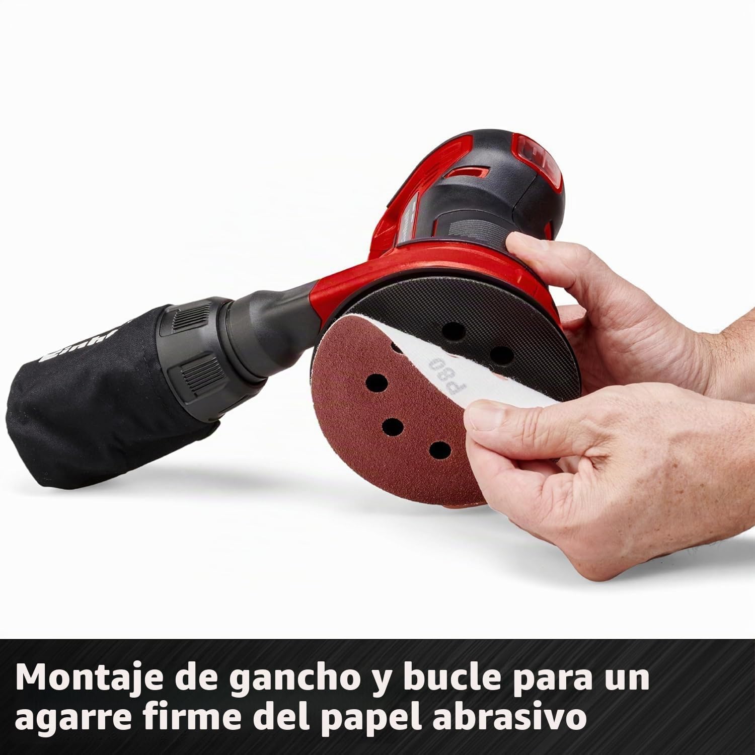 Einhell Lijadora orbital aleatoria inalámbrica TE-RS 18 Li-Solo Power X-Change (ión-litio, electrónica de velocidad, cierre de gancho y bucle, incl. 1x lija P80, sin batería ni cargador)