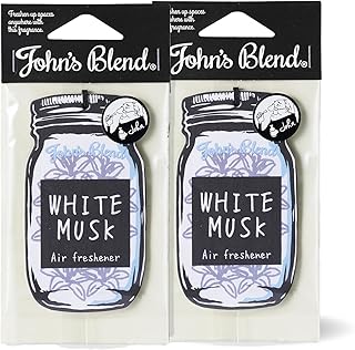 John's Blend(ジョンズブレンド) ルームフレグランス エアーフレッシュナー ペーパー ホワイトムスク 2枚セット 吊り下げ OA-JON-1-1