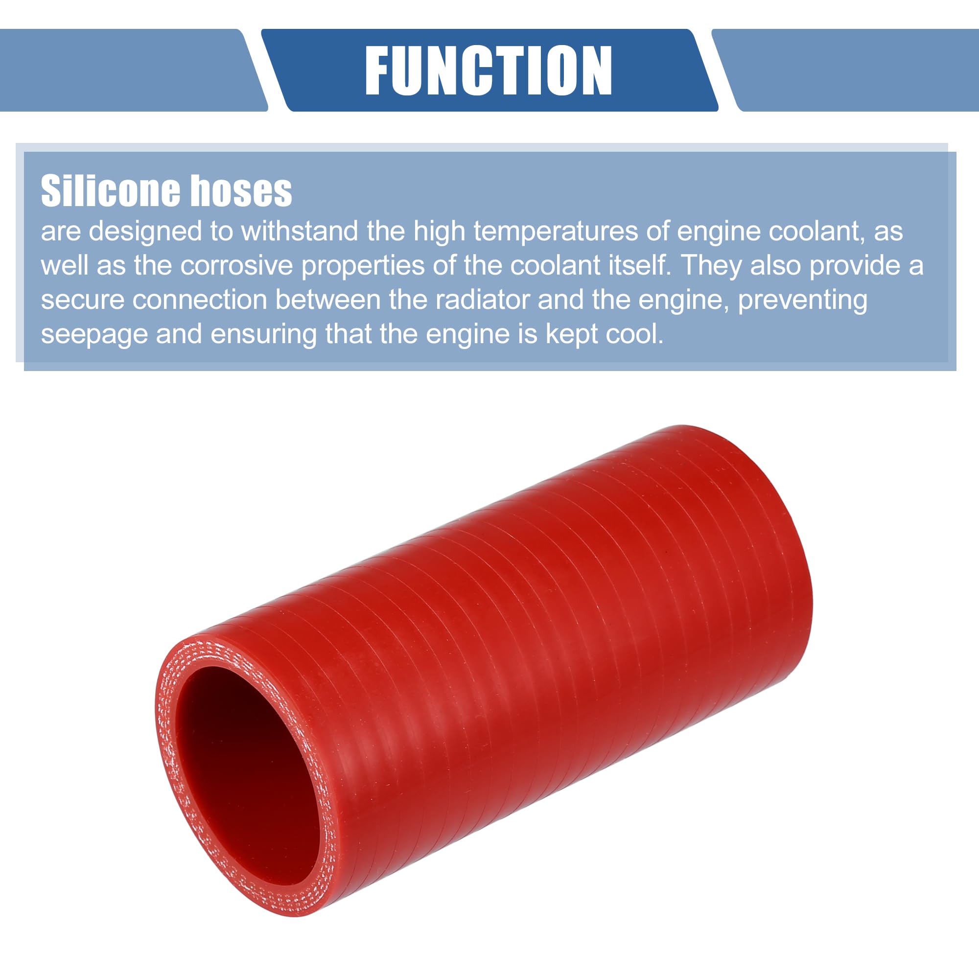 Tuyau De Refroidissement En Silicone Rouge – 42 Mm ID, 200 Mm Longueur, 0 Degrés, Pour Liquide De Refroidissement Voiture