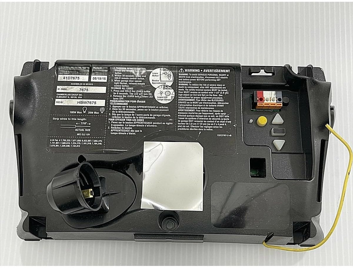 Replacement for Liftmaster 41D7675 Garage Door Logic Board Yellow Learn Button w/Light Socket Compatible with 41D7675.