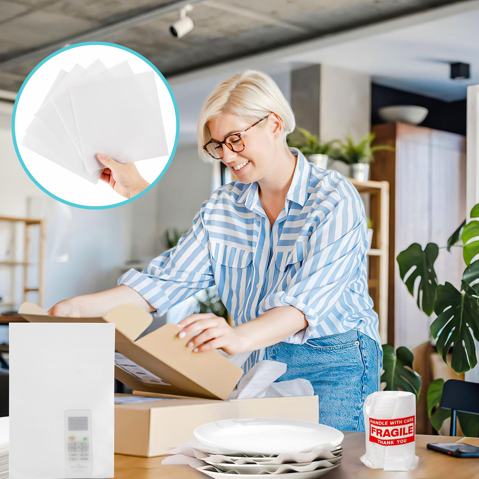 260 worków piankowych, 4 rozmiary amortyzujących worków piankowych do przenoszenia, pakowania, wysyłki i przechowywania, materiały do przenoszenia z delikatnymi naklejkami (30 x 39 cm, 30 x 30 cm, 30